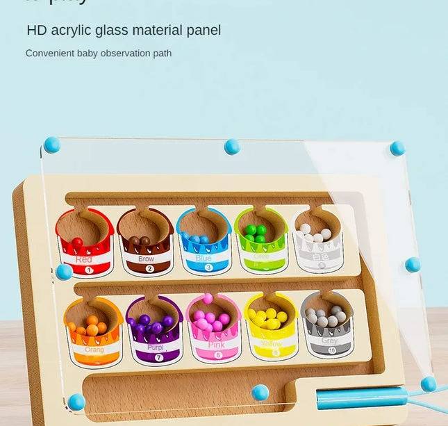 Montessori Magnetic Maze Game – Color Sorting & Fine Motor Training Toy with Pen Control for Kids Sensory Play