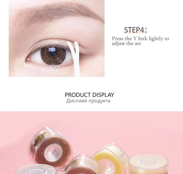 600pcs Double Fold Eyelid Tape – Invisible Self-Adhesive Lace Stickers for Eyelid Lift & Under Eye Beauty Tool