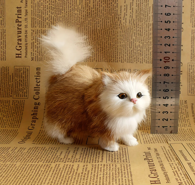 Simulation Cat Plush Toys Soft Stuffed Kitten Model Fake Cats Realist Animals for Kids Girls Birthday Valentine's Day Gift