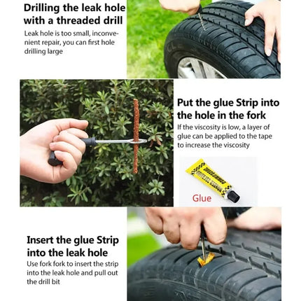 Tubeless Tire Repair Kit – 5–50pcs Plug Tools with Rubber Strips for Car, Truck & Motorcycle
