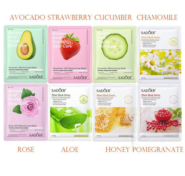 8pcs Natural Plant Face Mask Beauty Skincare Facial Masks Moisturizing Firming Hydrating Facial Mask Face Care Korean Cosmetics