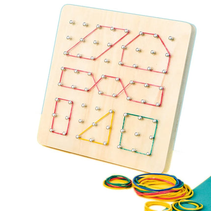 Montessori Geometry Math Teaching Aids For Children Shape Pegboard Puzzle Game Early Childhood Educational Wooden Toys Gifts