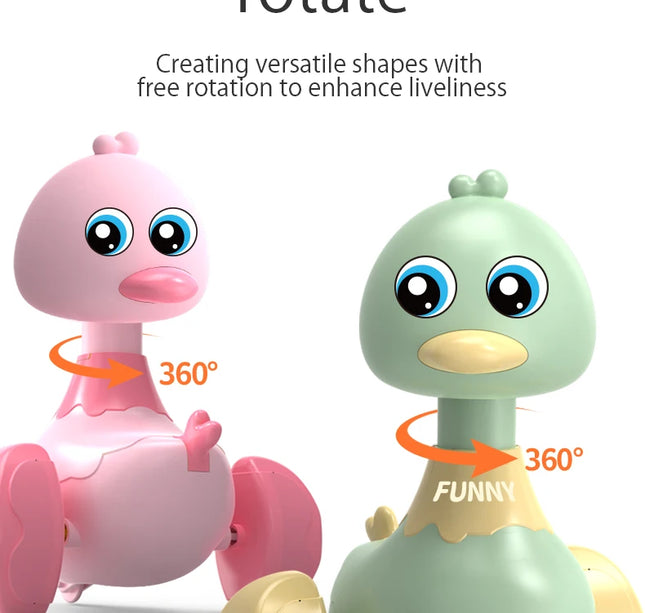 Baby Toy Swing Duck Toy Cartoon Press Vehicles Glide Animal Inertia Pull Back Cars Early Education Toys for Toddlers Boys Girls