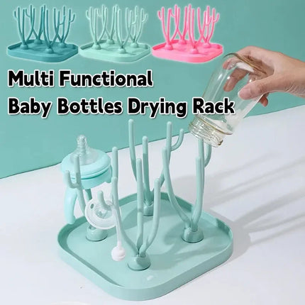 Baby Bottle Dry Rack – Removable Tray for Bottles, Pacifiers & Cups