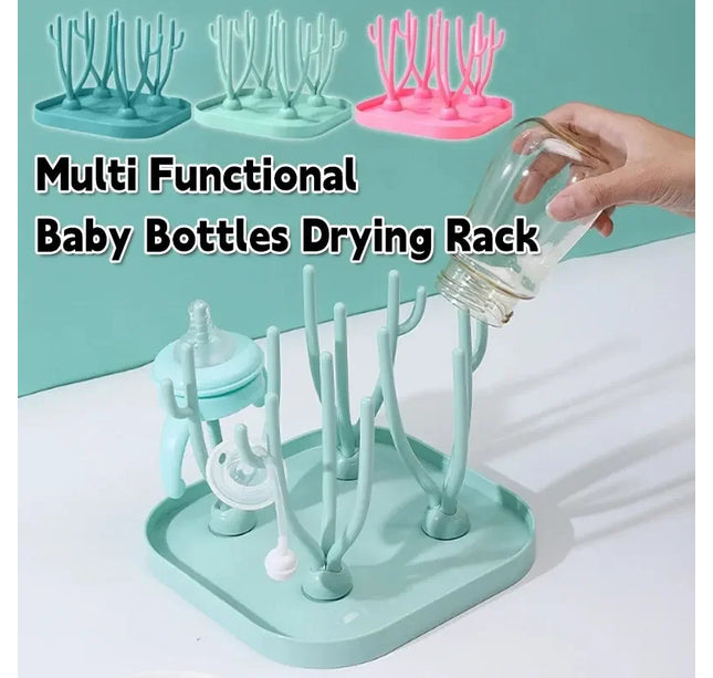Baby Bottle Dry Rack – Removable Tray for Bottles, Pacifiers & Cups