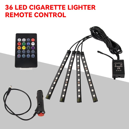 RGB Car Atmosphere Lights – LED Interior Footwell Strip with USB, Remote & Sound Control