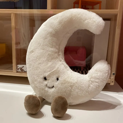 Smile Face Moon & Sun Plush Cushion – High Quality Stuffed Weather Pillow for Kids Bedroom & Sofa Decor