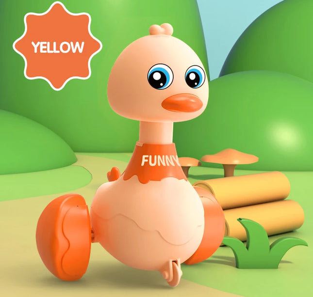 Baby Toy Swing Duck Toy Cartoon Press Vehicles Glide Animal Inertia Pull Back Cars Early Education Toys for Toddlers Boys Girls