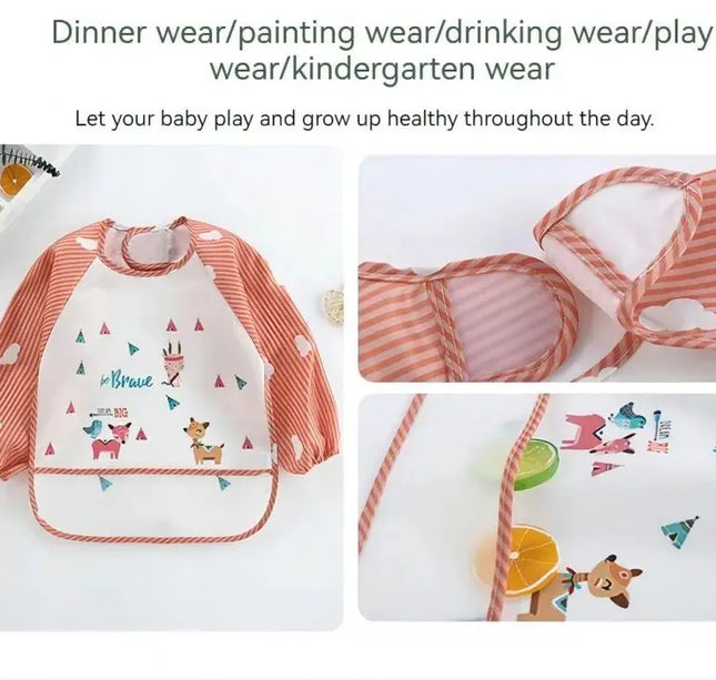 1pc Waterproof Baby Smock – Long Sleeve Bib Apron for Eating & Art