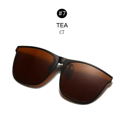 Men's Clip-On Polarized Sunglasses – Vintage Square Photochromic Night Vision Driving Glasses