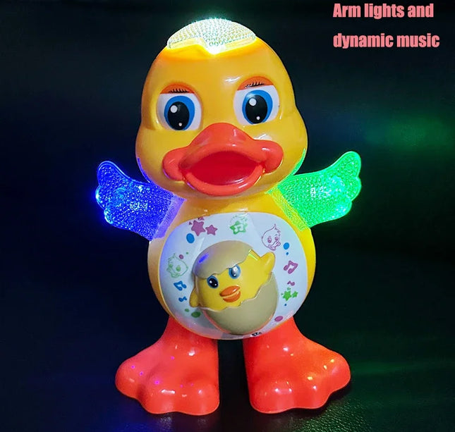 Electronic Dancing Duck Toy – Musical Cartoon Animal with Flashing Lights & Movement for Kids Educational Gift