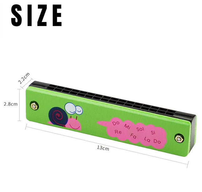 16 Holes Cute Harmonica Musical Instrument Montessori Educational Toys Cartoon Pattern Kids Wind Instrument Children Gift Kids
