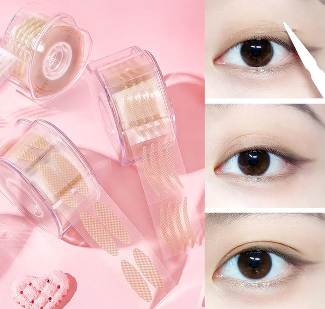 600pcs Double Fold Eyelid Tape – Invisible Self-Adhesive Lace Stickers for Eyelid Lift & Under Eye Beauty Tool