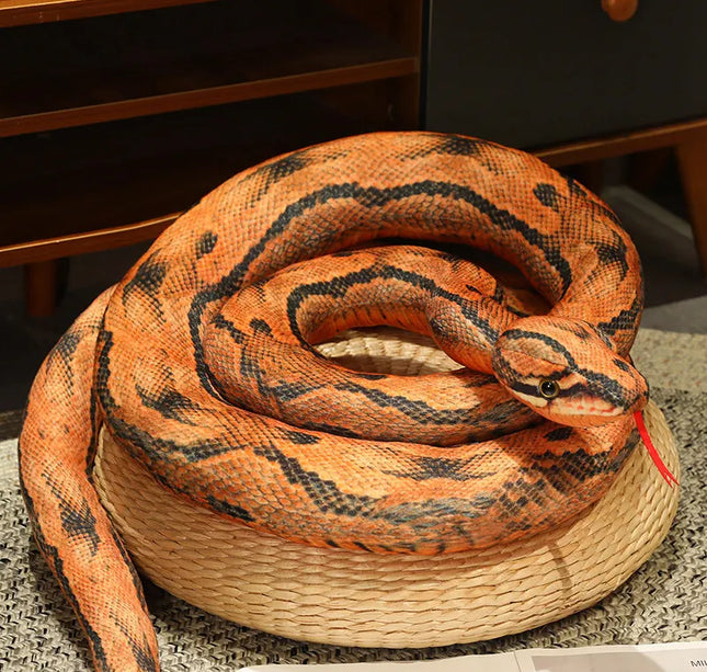 Artificial Python Plush Toy Long Snake Yellow Orange Green Python Plush Toy Decorate The House Holiday Decorations