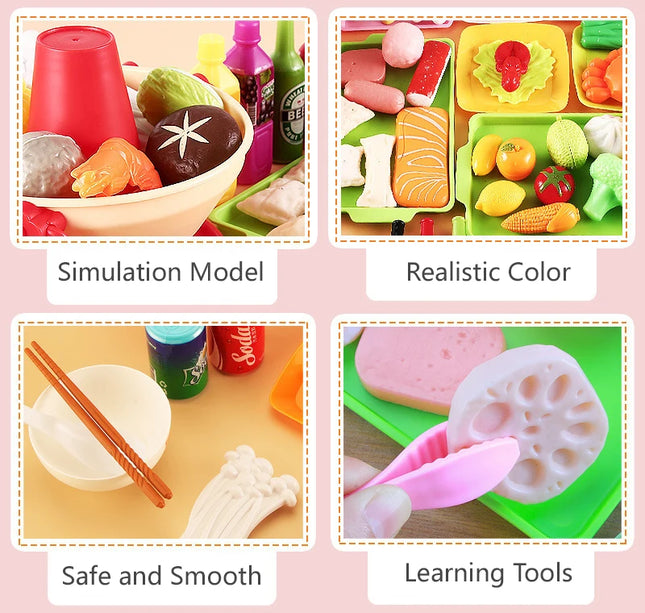 Kids Pretend Kitchen Playset – Simulation BBQ & Cooking Toys for Girls Educational Play House Fun