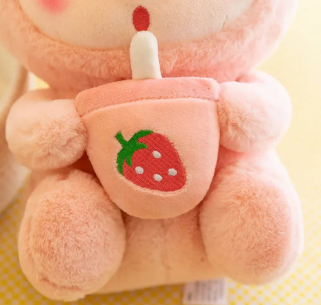 Cute Milk Tea Pig Plush Toy - Cartoon Animal Transformation Stuffed Doll, Kawaii Frog Plushie, Soft Hugging Pillow Gift