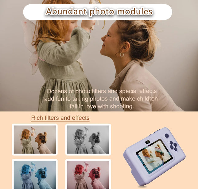 Digital Children Camera For Photography Mini Printer Portable Thermal Instant Print Photo Kids Camera 2.8inch HD Video Toy Gifts