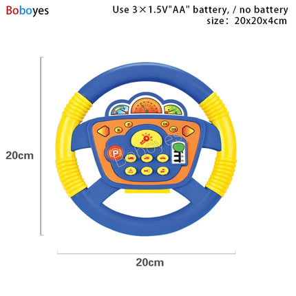 Infant Electric Steering Wheel Toy – Simulation Light & Sound Educational Vocal Toy for Stroller Play