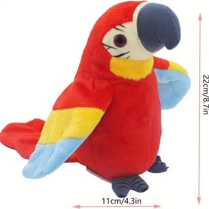 Talking Macaw Parrot Plush Toy – Electronic Repeating Stuffed Animal Bird for Kids & Pet Fun