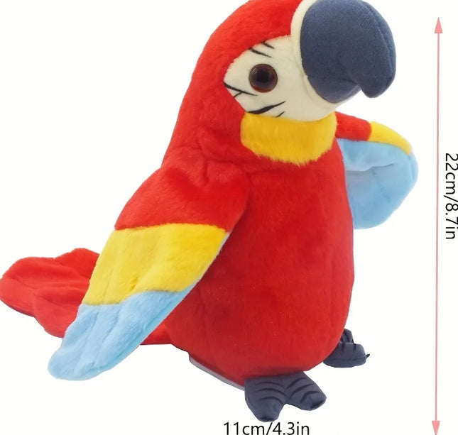 Talking Macaw Parrot Plush Toy – Electronic Repeating Stuffed Animal Bird for Kids & Pet Fun