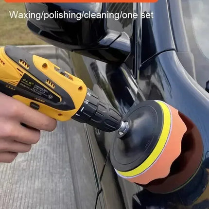 Polishing Sponge Plate Set Imitation Plush Waxing Angle Grinding Cleaning Sponge Wheel Car Beauty Set Electric Drill Polishing