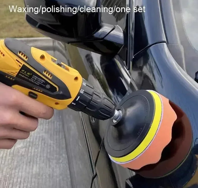 Polishing Sponge Plate Set Imitation Plush Waxing Angle Grinding Cleaning Sponge Wheel Car Beauty Set Electric Drill Polishing