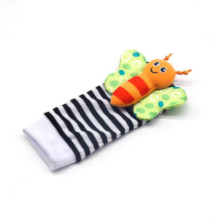 Baby Rattles Toys – 4pcs Foot Socks & Wrist Straps Set for 0–12 Months