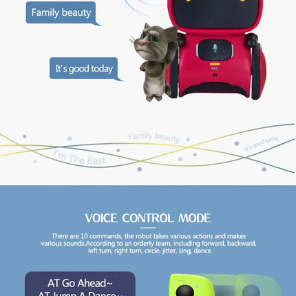 Intelligent RC Robot Toy – Interactive Voice & Touch Control with Russian, English & Spanish Versions for Educational Play