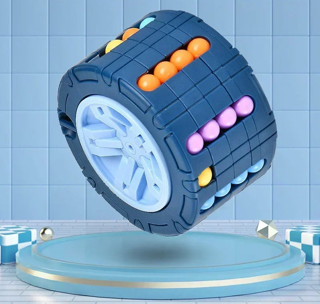 3D Cylinder Cube Toy Magical Bean Gyro Rotate Slide Puzzle Games Relieve Stress Children Educational Montessori Infant Toys Gift