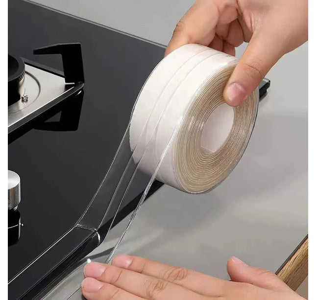 Transparent Acrylic Single-fold Kitchen And Bathroom Waterproof Mildew Stickers Sink Beautiful Stickers(3.2m*3.8cm)