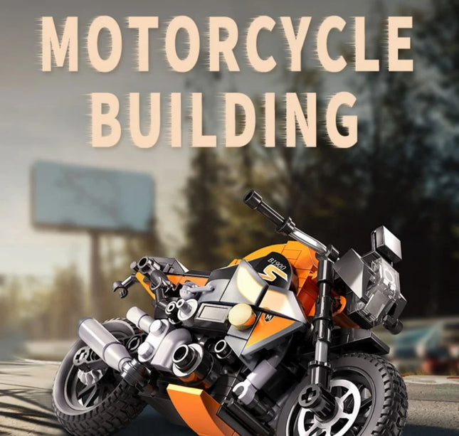 New Motorcycle Building Blocks Stable Base Model Bricks Cool Shape Kit Ornaments Educational Toys For Children