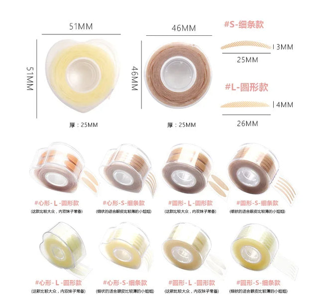 600pcs Double Fold Eyelid Tape – Invisible Self-Adhesive Lace Stickers for Eyelid Lift & Under Eye Beauty Tool