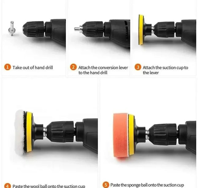 Polishing Sponge Plate Set Imitation Plush Waxing Angle Grinding Cleaning Sponge Wheel Car Beauty Set Electric Drill Polishing
