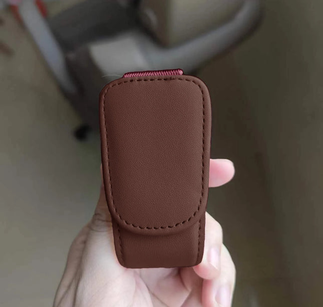 Car Eyeglass Holder Clip – Leather Magnetic Sun Visor Storage for Sunglasses