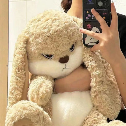 Large Angry Rabbit Plush Toy – Kawaii Stuffed Animal Doll for Room Decor & Birthday Gifts