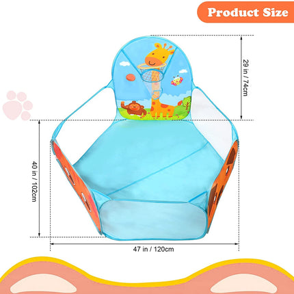 Portable Foldable Ball Pit Tent – Children's Indoor & Outdoor Play Tent with Basket for Holiday Gifts & Educational Fun