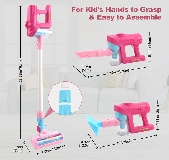 Electric Mini Vacuum With Light and Music Cleaner Simulation Housework Dust Catcher Educational Pretend Play Toys for Kids Gifts