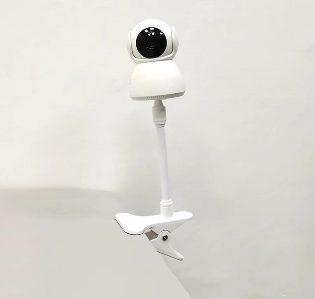 Portable Bendable Camera Holder – No-Punch Clamp Mount for Baby Monitor or Webcam