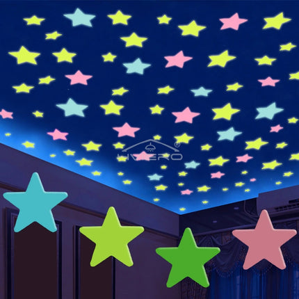 Luminous Star Wall Stickers – 50/100pcs 3cm Glow Decor for Kids & Parties