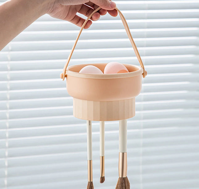 Makeup Brush Cleaning Bowl Beauty Egg Cleaning Tool Storage Set Brush Powder Puff Dry Cleaning Silicone Drying Shelf