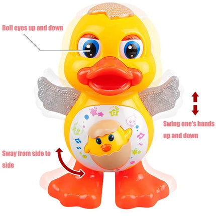 Electronic Dancing Duck Toy – Musical Cartoon Animal with Flashing Lights & Movement for Kids Educational Gift
