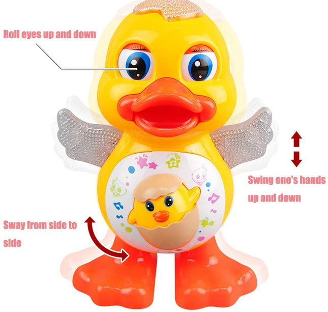 Electronic Dancing Duck Toy – Musical Cartoon Animal with Flashing Lights & Movement for Kids Educational Gift