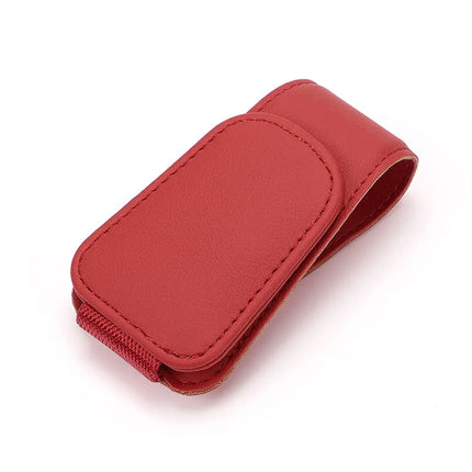 Car Eyeglass Holder Clip – Leather Magnetic Sun Visor Storage for Sunglasses