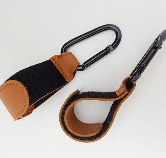 Adjustable Stroller Hook – PU Leather Bag Hanger for Baby Travel