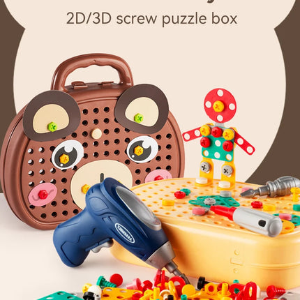 Educational Assembling Toolbox Toy Electric Screwdriver Screwing Repair 4-6 years old Montessori Kids Repair Toolbox Toys