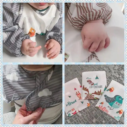 1pc Waterproof Baby Smock – Long Sleeve Bib Apron for Eating & Art