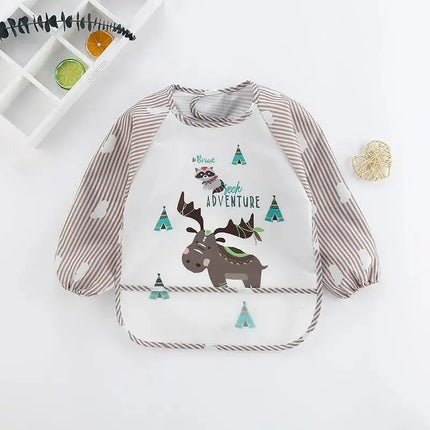 1pc Waterproof Baby Smock – Long Sleeve Bib Apron for Eating & Art