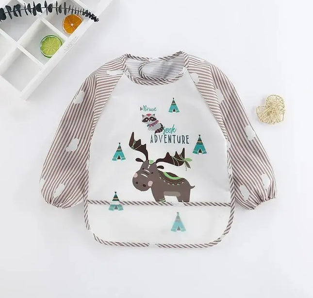 1pc Waterproof Baby Smock – Long Sleeve Bib Apron for Eating & Art