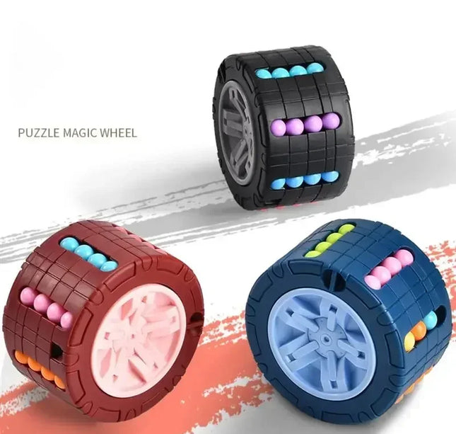 3D Cylinder Cube Toy Magical Bean Gyro Rotate Slide Puzzle Games Relieve Stress Children Educational Montessori Infant Toys Gift