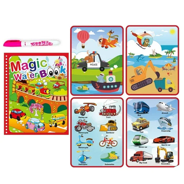 Children Early Education Toys Magical Book with Pen Water Drawing  Toys Gift Reusable Coloring Book Magic Drawing Book